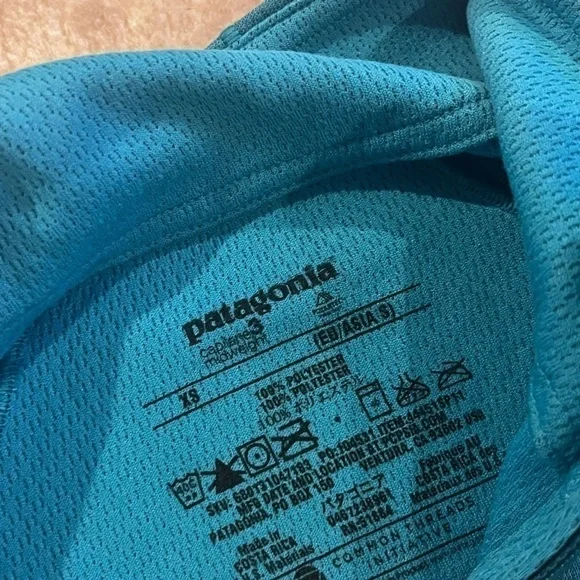 Patagonia Women's Capilene 3 Midweight Zip Neck Teal Crew Top X Small - Picture 4 of 5